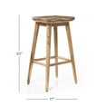 thumbnail image 4 of DecMode Wood Bar Stool with Black Metal Base, Brown, 4 of 10