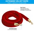 thumbnail image 3 of Unique Bargains 7 Feet Red Velvet Stanchion Rope, Crowd Control Barrier Rope with Snap Hook, Golden, 3 of 6