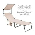 thumbnail image 2 of Beach Lounge Chair, Tanning Chair, Foldable Chaise Lounge with Canopy, Adjustable Backrest & Side Pocket for Seaside, Pool, Patio (Beige), 2 of 5