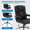 thumbnail image 2 of Scranton & Co Mid-Back Black Faux Leather Executive Chair Titanium Base, 2 of 9