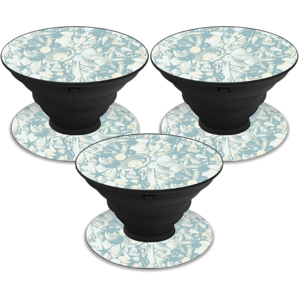 Skin Decal Wrap for PopSocket PopSocket Blue Seashells - Walmart.com ...