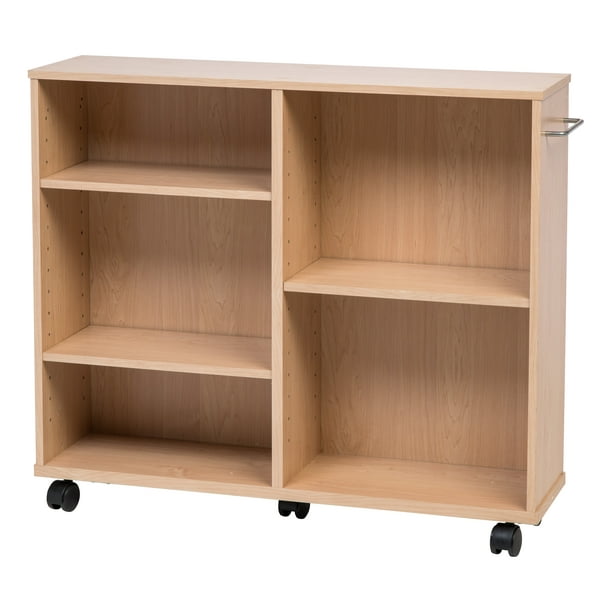 Iris Usa Wide Wooden Rolling Storage, Rolling Wooden Shelves