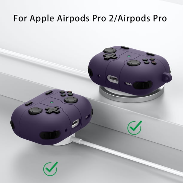 Carcasa protectora de silicona anticaída para Apple Airpods Pro 2/Pro (púrpura)