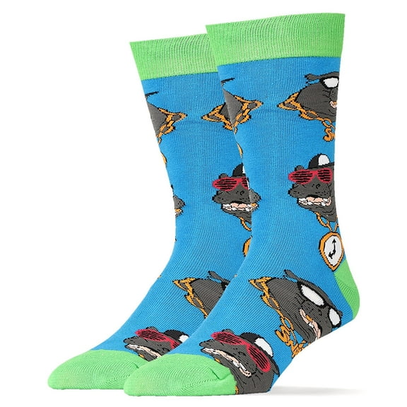 Oooh Yeah Men's Combed Cotton Crew Socks Hip Hop Patamus Hippo