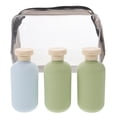 thumbnail image 1 of frascos de viaje vacíos para artículos de aseo, 200 ml, herméticos y flexibles, con bolsa transparente. Accesorios de viaje esenciales., 1 of 8