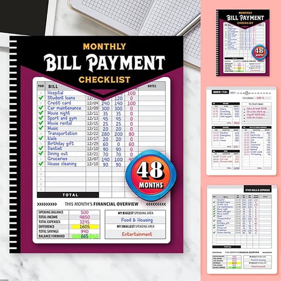 Walmart Clearance! Budget Planner 2025, Bill Payment Tracker Monthly Organizer: Bill Notebook The 4 Year for Families & 960 Billing Records Included! Recent Orders