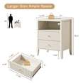 thumbnail image 4 of 4-Piece Fluted Bedroom Furniture Set, 2 Nightstands with Charging Station & 2 Dressers, Modern Wood Bedroom Set with Drawers and Metal Handles for Bedroom, Apartment, Small Spaces，Alabaster White, 4 of 8