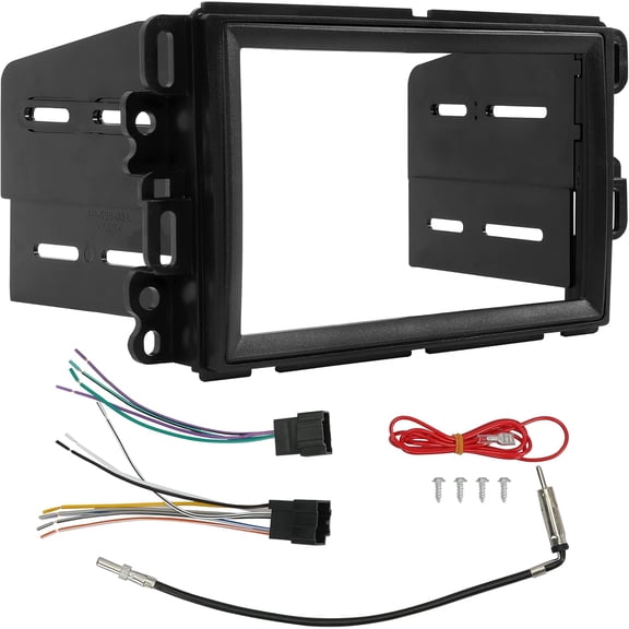 Double Din Radio Dash Kit Wire Harness Antenna Adapter Combo for Buick Chevrolet GMC Pontiac Saturn Fit 2007-2014