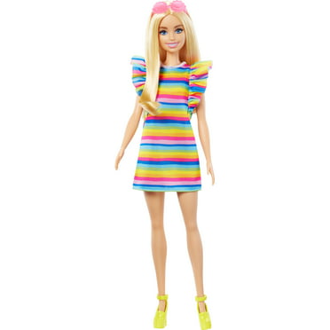 Barbie Fashionistas Doll #197 in Rainbow Tiered Dress with Braces ...