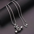 thumbnail image 4 of Hip-hop Dumbbell Weightlifting Master of Sports Pendant Necklace Cool For Man Collar Rock Rapper Jewelry Street Style Jewelry, 4 of 5