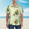 thumbnail image 2 of Kll Men'S Hawaiian Shirt Short Sleeve Button Down Beach Shirts-Avocado For Exercise, 2 of 7