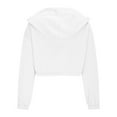 thumbnail image 4 of Womans Hoodies White Zip Up Cropped Hoodie Womens Casual Long Sleeve Women Hoodies Pullover Women's Fashion Hoodies & Sweatshirts XXL, 4 of 5