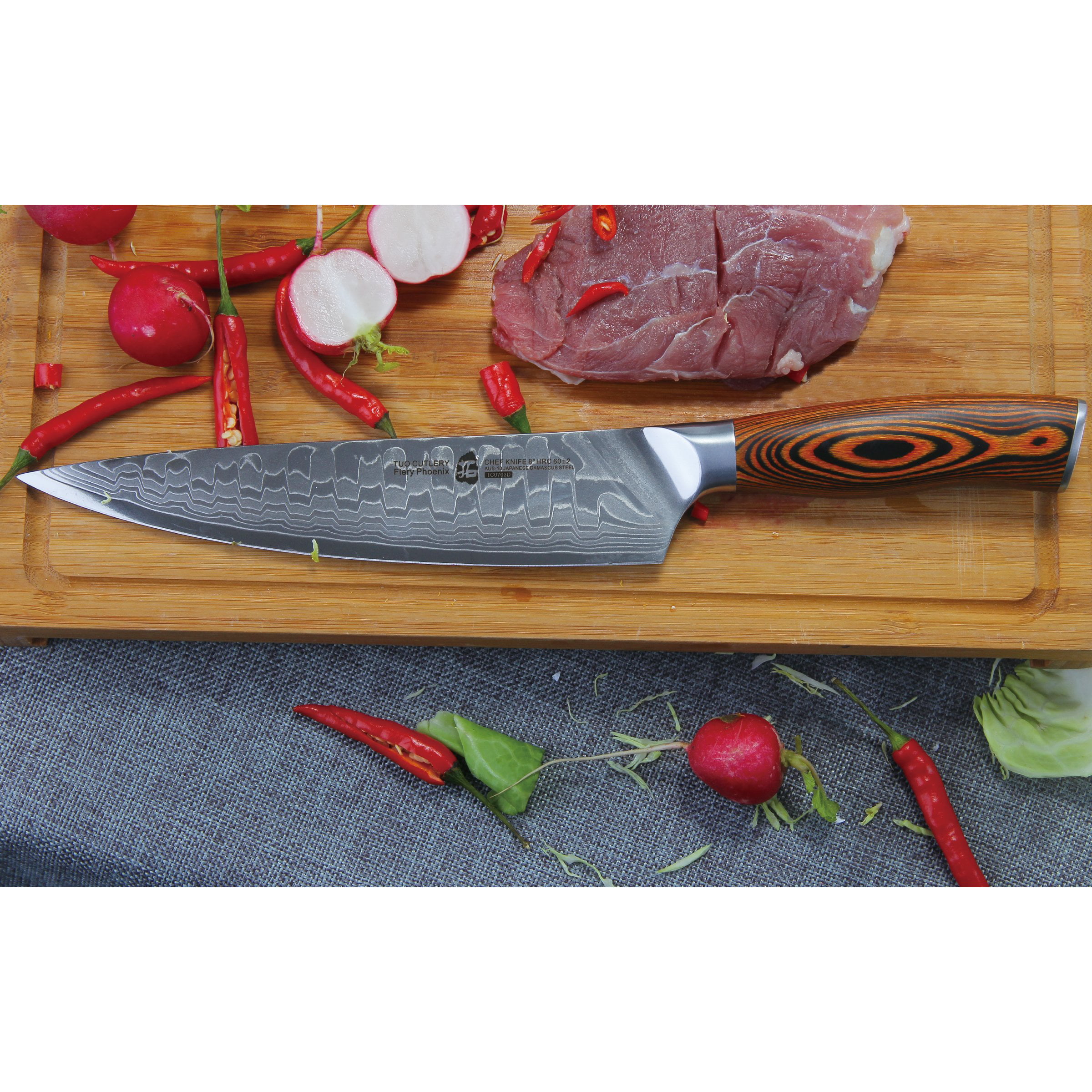 hajegato Damascus Chef Knife Nakiri Unique Handle Professional 7 inch Japanese Chefs Kitchen Knife VG10 67 Layers Damascus Steel Knive with Sheath