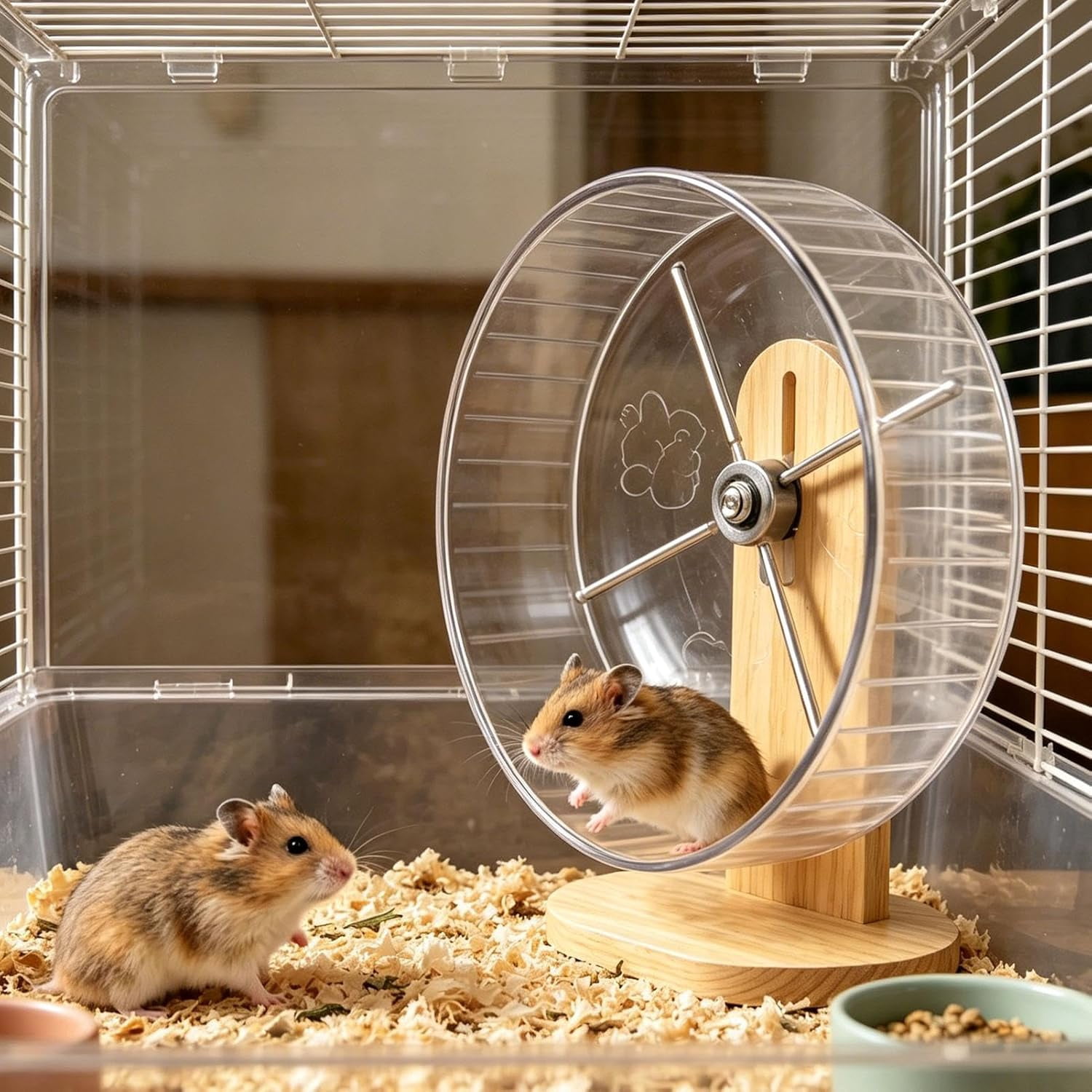 Acrylic Hamster Wheel, Small Pet Exercise Toy, Clear