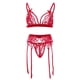 thumbnail image 5 of Gibobby Conjuntos de bragas de encaje Ropa Lencería para Mujer Encaje Interior Halter Chemise V Cuello Camisón Sexy Ropa de Dormir Camisón Malla(Rojo, 3XG), 5 of 5