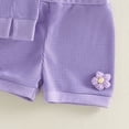 thumbnail image 6 of NIEWTR Toddler Baby Girl Summer Clothes Cute Short Sleeve T Shirt Tops Shorts Outfits Kids Tee Shirts Short Outfit Set(Purple,6-12 Months), 6 of 7
