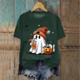 thumbnail image 2 of TOWED22 Women Fall Halloween Shirt Novelty Spooky Coffee Print Graphic Tees Pumpkin Thanksgiving Tops(Dark Green,XXL), 2 of 4