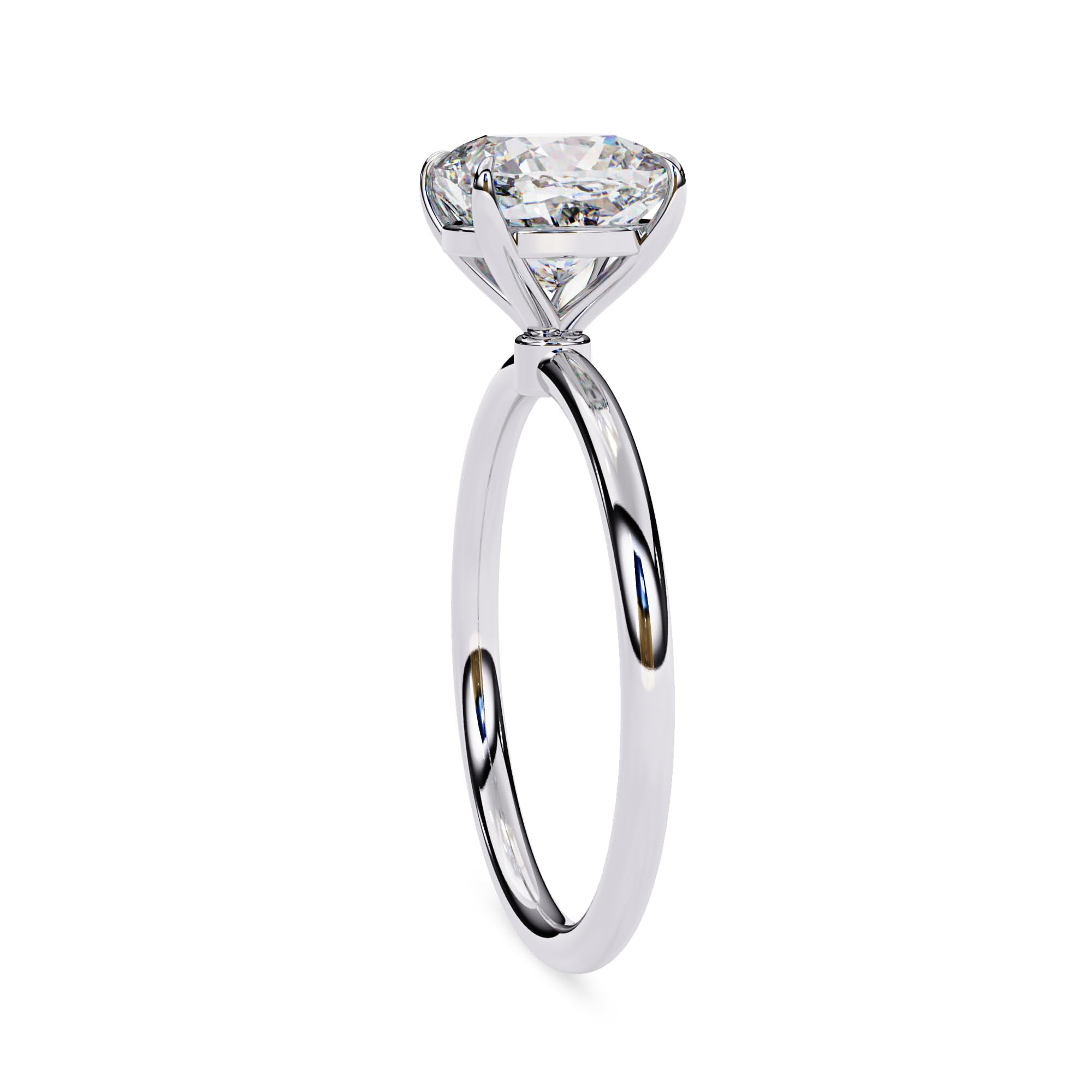 AFFY Solitaire Engagement Rings For Women, Center 8mm Cushion Cut Lab Created Moissanite Wedding Anniversary Ring in 14K White Gold Plated 925 Sterling Silver Size-10