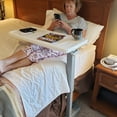 thumbnail image 6 of Carex Adjustable Overbed Table with Wheels for Hospital and Home Use, Adjustable and Portable, 6 of 9