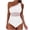 One Piece Swimsuit - A02 White, variant on Maqroz Women's One Piece Swimsuit Tummy Control Deep V Neck Bathing Suit Mesh Stripes Monokini Swimwear Beach Pool Party Trendy Summer Beachwear