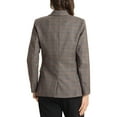 thumbnail image 3 of INSPIRE CHIC Women's Blazers Notched Lapel Long Sleeve One Button Plaid Blazer S Black Brown, 3 of 6