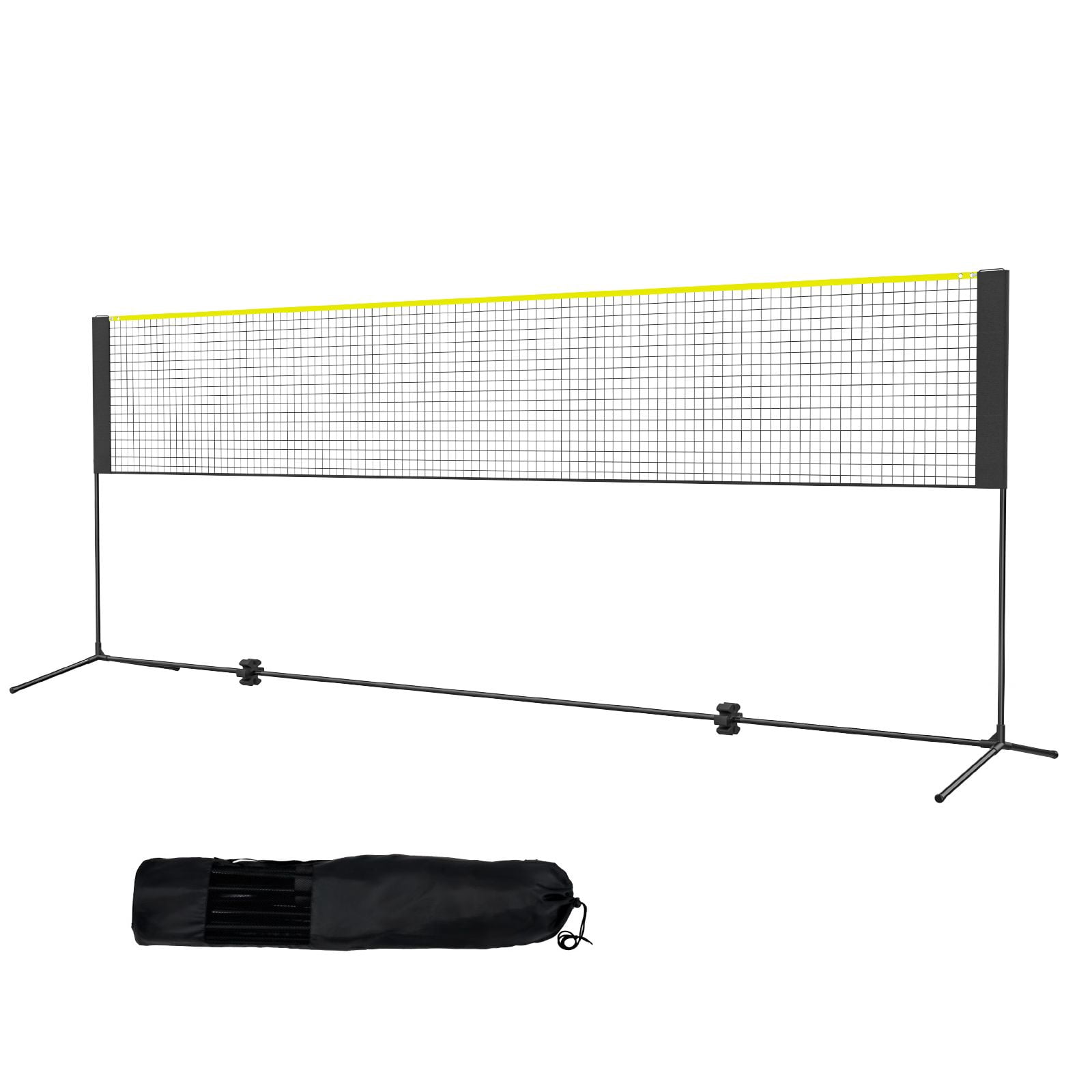 Multi sport net 14 feet wide, adjustable height badminton, volleyball, table tennis net, convenient, with pole support and handbag, foldable, suitable for children's backyard indoor and outdoor