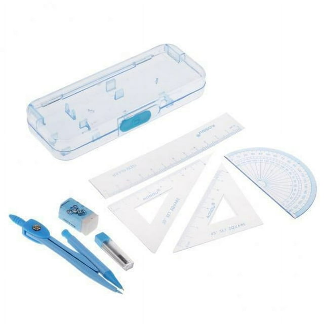 Abbracc Ensemble de Mathématiques Géométrie 2xCompass 7 pour Étudiants avec Étui de Transport, Multicolore, 4 Pcs