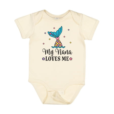 

Inktastic Nana Loves Me Granddaughter Mermaid Gift Baby Girl Bodysuit