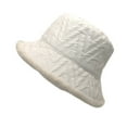 thumbnail image 2 of Clearance! Baberdicy Womens Solid Color Thickened Shiny Edge Winter Thermal Windproof Bucket Fisherman Hat for Women for Girls White, 2 of 4