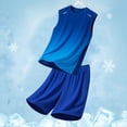 thumbnail image 2 of Sentmoon Mens 2 Piece Outfits Tank Top Men and Shorts Men Sleeveless Crew Neck Summer Men Shirt Solid Color Moisture Wicking Loose Plus Size Men Clothing Hawaii Dark Blue XXXL, 2 of 4