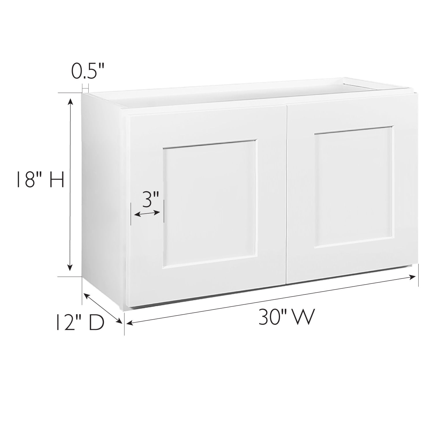 Design House Brookings Ready to Assemble Shaker Bridge Wall Kitchen Cabinet (30 x 18 x 12),  Sherwin Williams® White