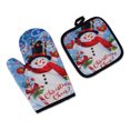 thumbnail image 3 of Elroy Oven Glove Merry Christmas Heat Insulation Pad Kitchen Baking Microwave Mat Mitten, Snowman, 3 of 10