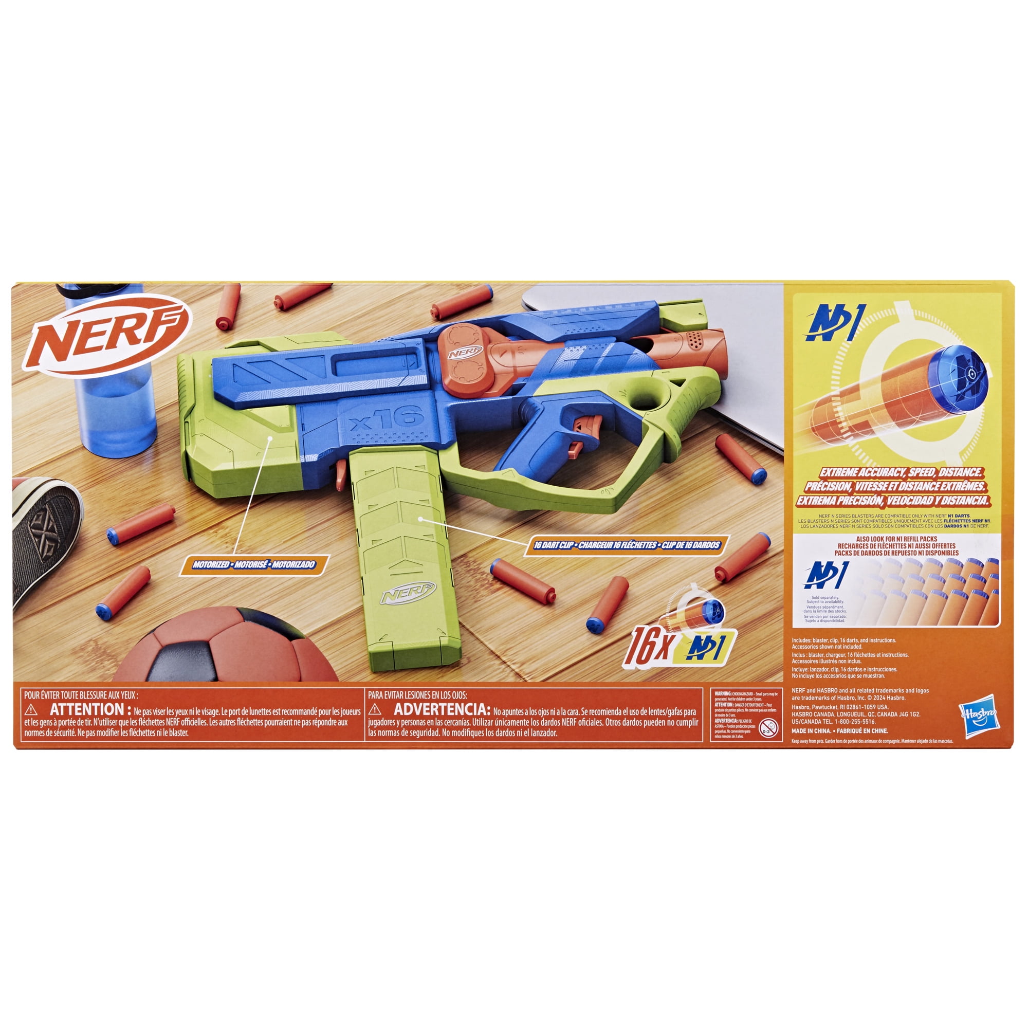 Nerf N Series Sprinter Motorized Blaster, 16 Nerf N1 Darts Compatible Only with Nerf N Series