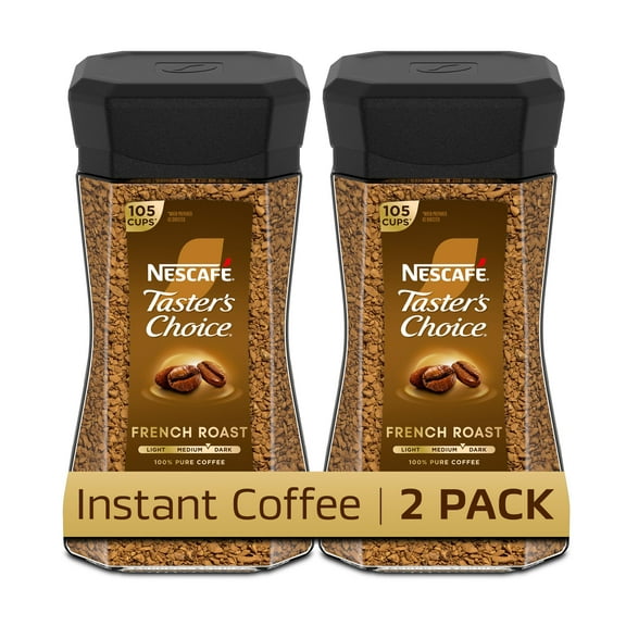 2 x - NESCAFÉ Taster's Choice Instant Coffee, Dark Roast Coffee, French Roast, 2 Jars (7 Oz Each)