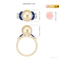 thumbnail image 5 of ANGARA Golden South Sea Cultured Pearl & Sapphire Butterfly Ring in 14K Yellow Gold for Women | June Birthstone, Birthday, Anniversary, Jewelry Gift for Women | Pearl Ring, 5 of 8