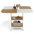 thumbnail image 1 of Gymax 47.5'' Square Dining Table w/Double-colored Splice Desktop 2-Tier Storage Shelves, 1 of 10
