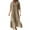Khaki, variant on Alkepwun Womens Plus Size Linen Dress Womens Half Button Down Rolled-Up Sleeve Long Cotton Shirt Dress Summer Pleated Flowy Maxi Dress