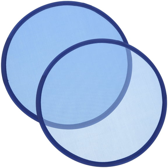 2 Pcs Folding Fan Traditional Foldable Fans Wedding Folding Round 25.00X25.00X0.20CM