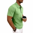 thumbnail image 5 of Ceisia Man Solid-Color Casual Short Sleeved Half-buttoned Open Mens Shirts Casual Short Sleeved White T Shirts For Men Tops Men Sleeved Ha Green S Gifts for Father, 5 of 8