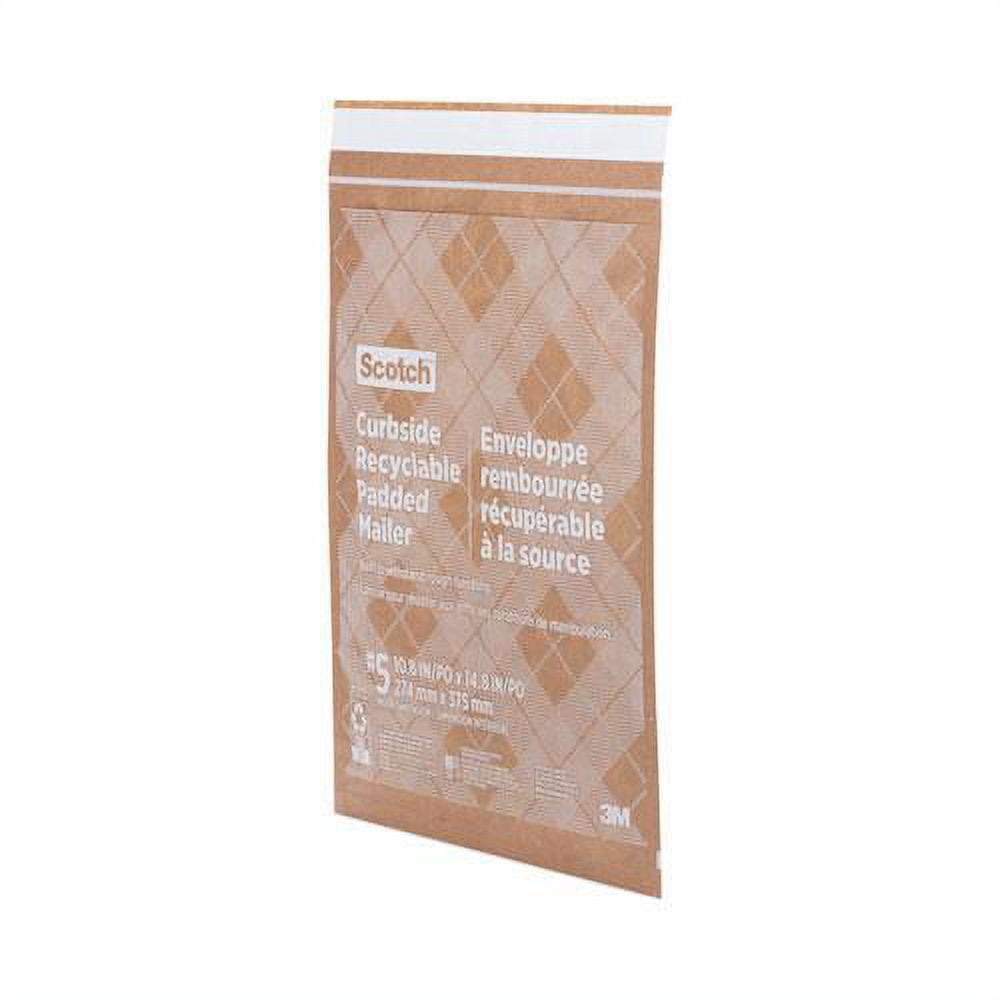 3m CR51 Curbside Recyclable Padded Mailer, #5, Self-adhsve Closure, Interior Dimensions: 10.8ae X 14.8ae, Natural Kraft, 100/carton