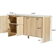 thumbnail image 2 of Sideboard Buffets Cabinet, Modern Accent Storage Cabinet with 4 Fluted Doors and Adjustable Shelves, Wood Credenza Buffet Sideboards, Console Table for Kitchen Dining Living Room Entryway (Natural), 2 of 8