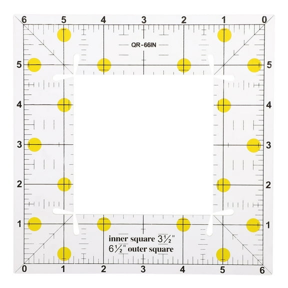 UNOMOR 1Pcs Assorted Color Quilting Template Square for Sewing Projects Plastic Measuring Tool