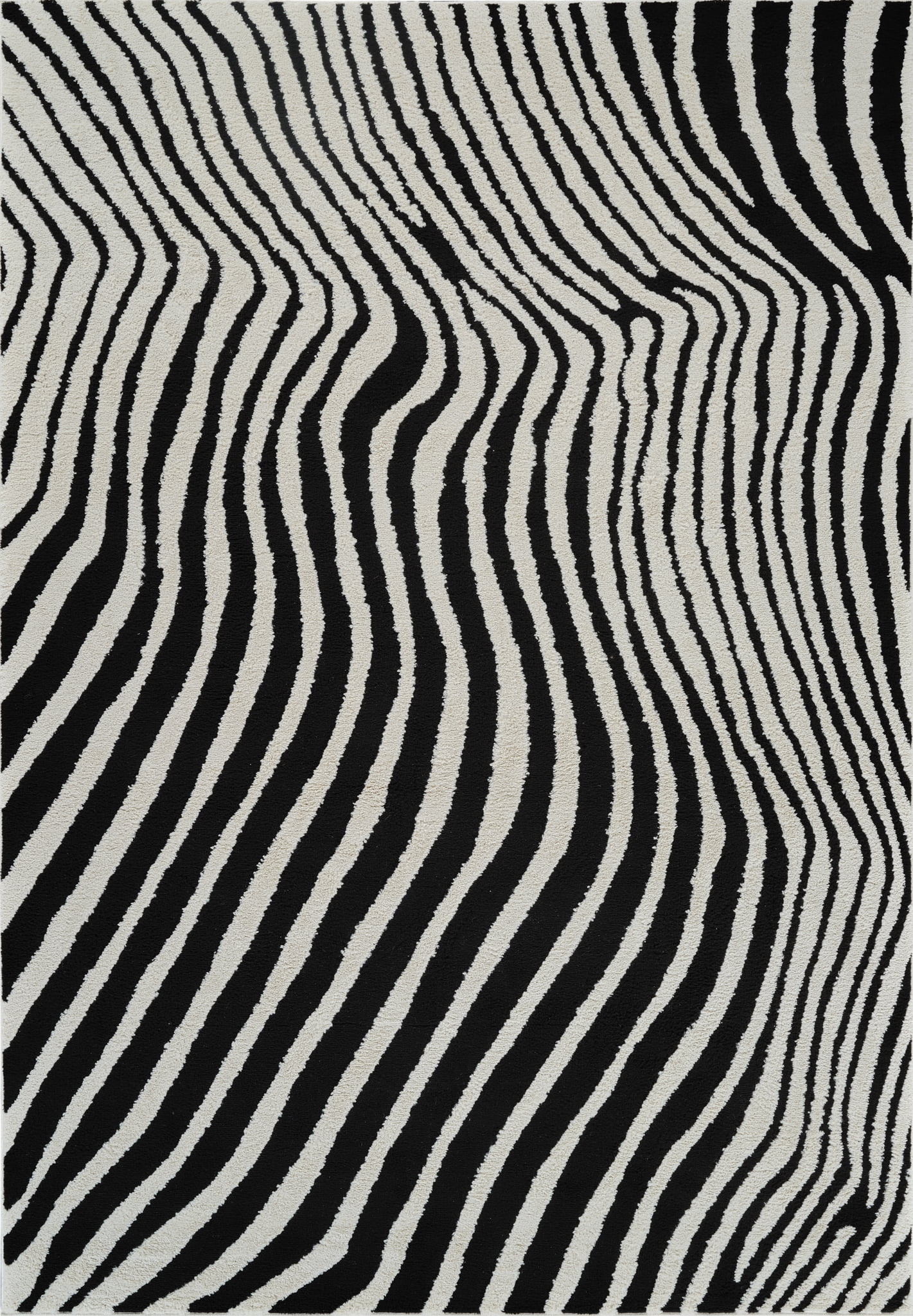 Rug Branch Domus Zebra Print Indoor Area Rug, Cream Black, Modern - Living Room, Bedroom, Dining Room, and Kitchen