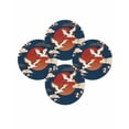 thumbnail image 7 of 15 Inch Round Placemats Set of 4, Japanese Style Non Slip Heat Insulation PP Table Mats, Modern Cranes Cherry Flower Wave Navy Blue Washable Place Mats for Kitchen Dining Party Table Decor, 7 of 7