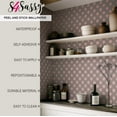thumbnail image 4 of S4sassy Self-Stick Decorative Wallpaper, Pink Geometric Wall Paper, Vinyl Waterproof Contact Paper, Pink, 25"x240"inch Removable Renter Friendly Wall Covering For Bedroom, Dining room, 4 of 9