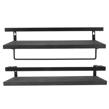 2pcs Rustic Floating Wall Shelves Decorative Storage Rack Shelf Wall-mounted Shelves