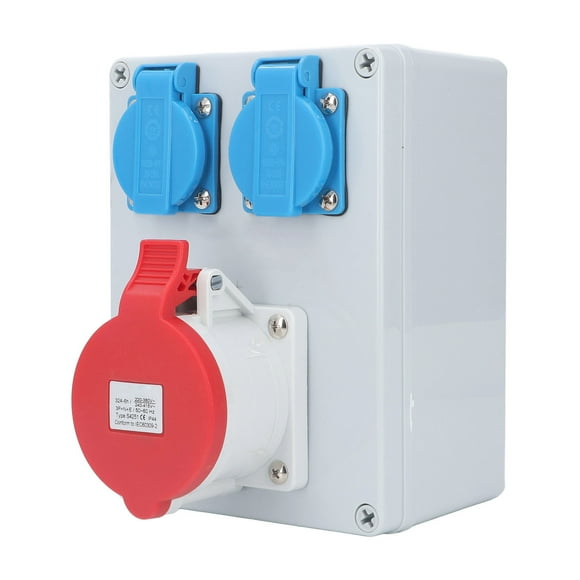 Industrial Receptacle Box, IP44 Waterproof Wall Power Socket 2Pcs 16A 250V EU Outlets for Garden Garage