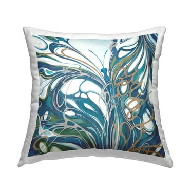 Stupell Industries Contemporary Butterfly Swirl Square Decorative Printed Throw Pillow, 18 x 18