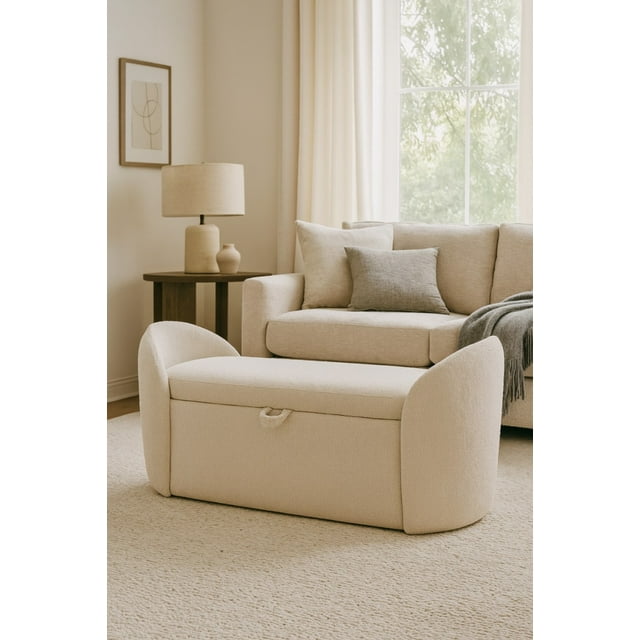 Baul Daly, piezera de cama Atlas del Descanso color Ivory