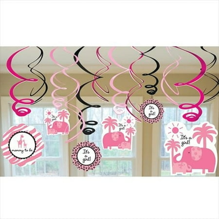 Baby Shower Sweet Safari Jungle zoo "It's a Girl" Swirl Decorations Party Supply